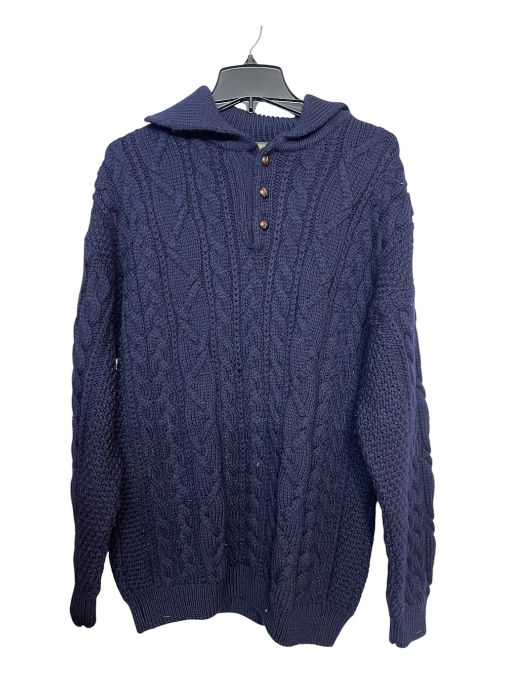 Peregrine Navy Wool Knit Sweater Men Large Made In England